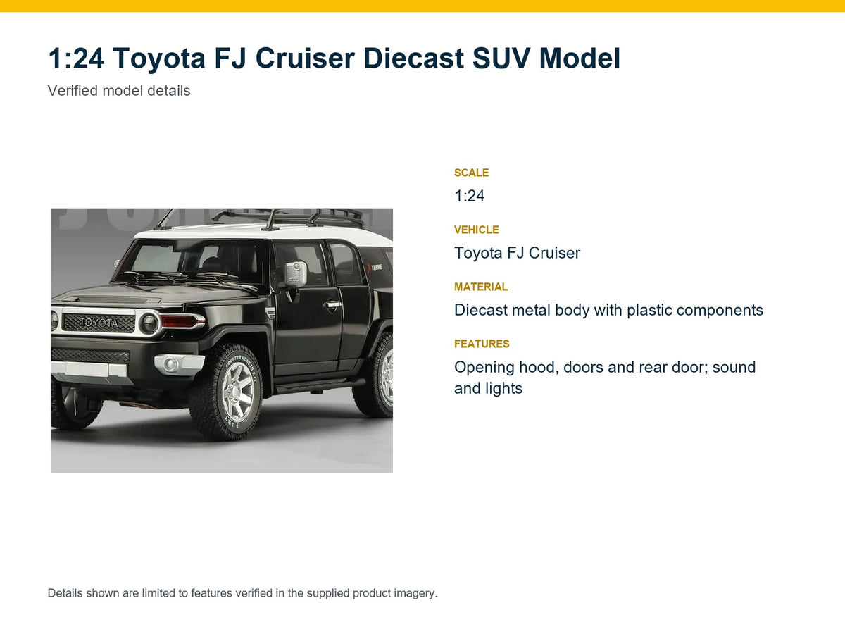 1:24 Toyota FJ Cruiser verified model details