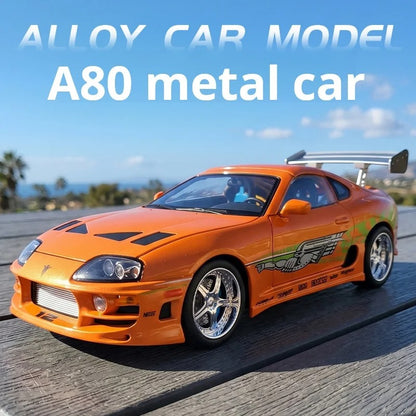1:24 Toyota Supra A80 Diecast Model Car with Sound & Lights image 6