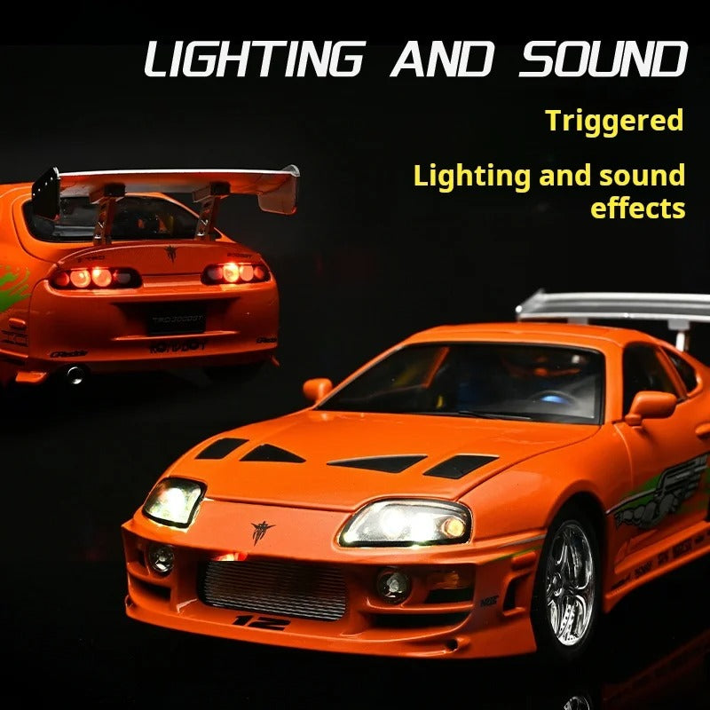 1:24 Toyota Supra A80 Diecast Model Car with Sound & Lights image 7