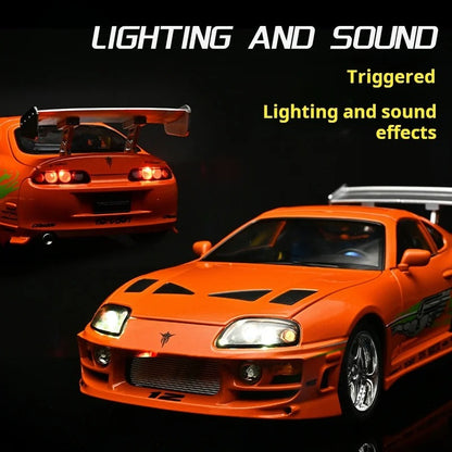 1:24 Toyota Supra A80 Diecast Model Car with Sound & Lights image 7