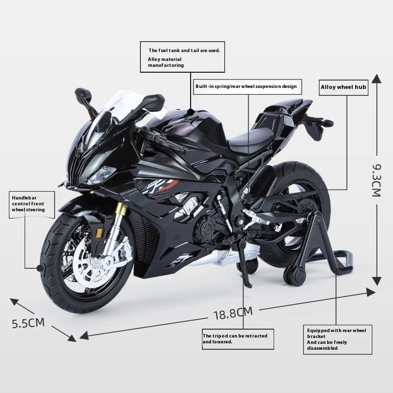 1/12 BMW S1000RR Alloy Diecast Motorcycle Model Toy - FunCarScale