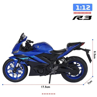 1:12 Yamaha YZF - R3 Diecast Alloy Motorcycle (Light & Sound) - FunCarScale