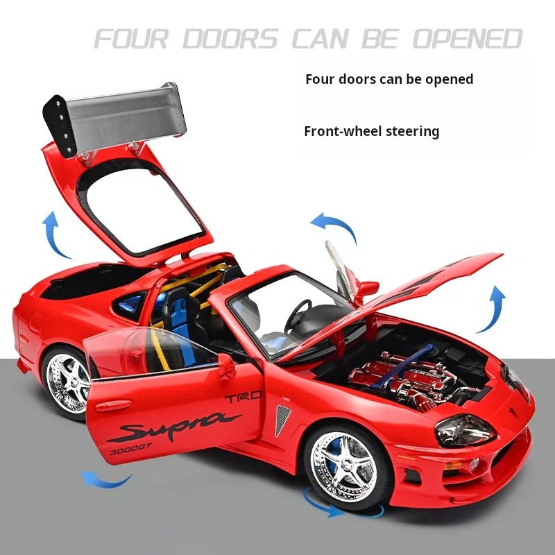 1:24 Toyota Supra A80 Diecast Model Car with Sound & Lights image 8