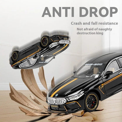 1:24 BMW M8 MH8 Diecast Supercar with Lights & Sound - FunCarScale