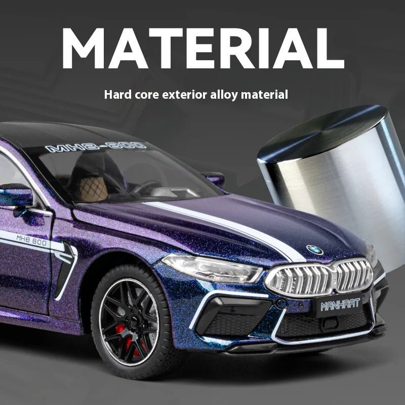 1:24 BMW M8 MH8 Diecast Supercar with Lights & Sound - FunCarScale