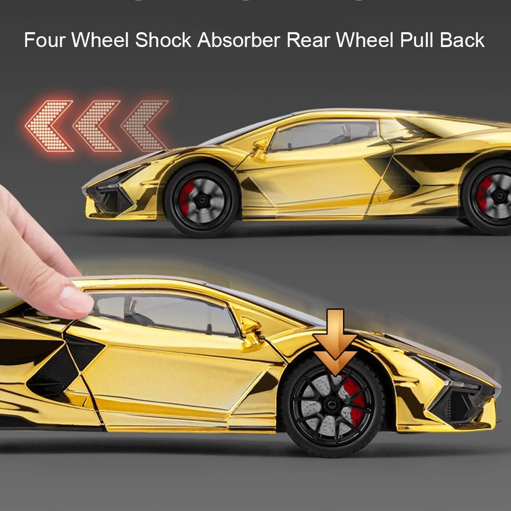 1/24 Lamborghini Revuelto Diecast Car (Spray Plating) w/ Water Spray & Fog - FunCarScale
