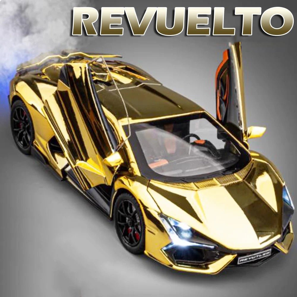 1/24 Lamborghini Revuelto Diecast Car (Spray Plating) w/ Water Spray & Fog - FunCarScale