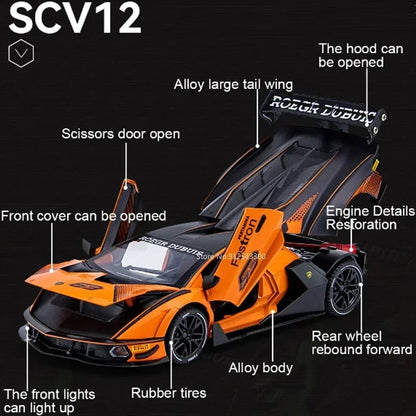 1:24 Lamborghini SCV12 Diecast Model Car - FunCarScale