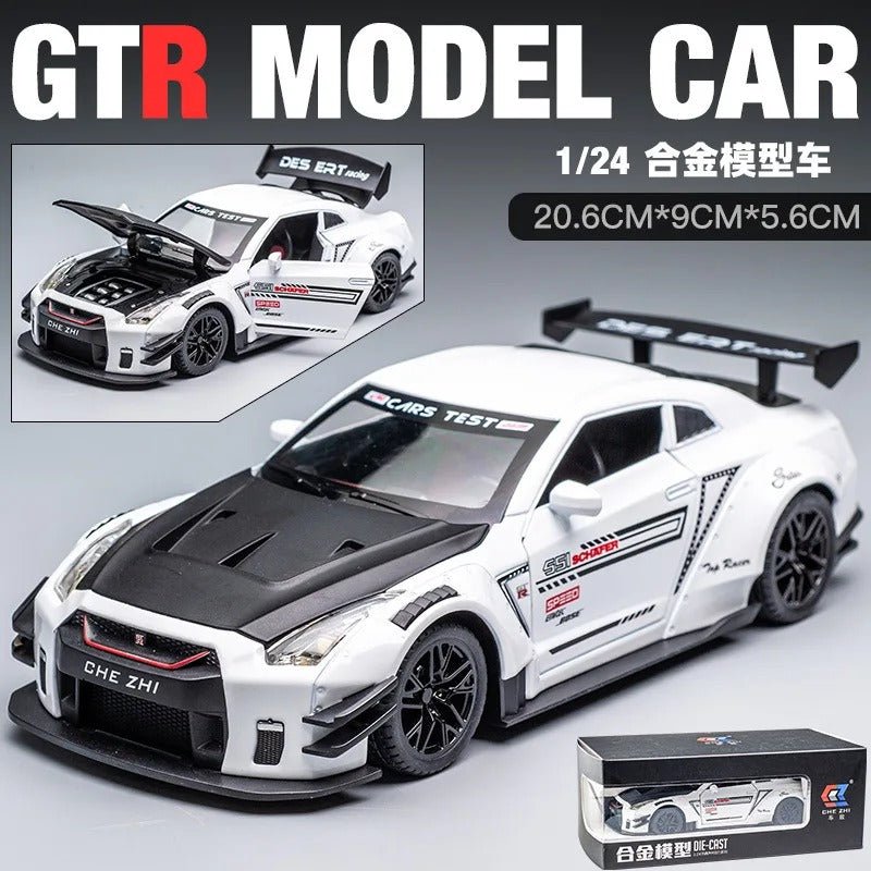 1:24 Nissan GT - R Diecast Model Car – R34/R35 Ares Edition - FunCarScale