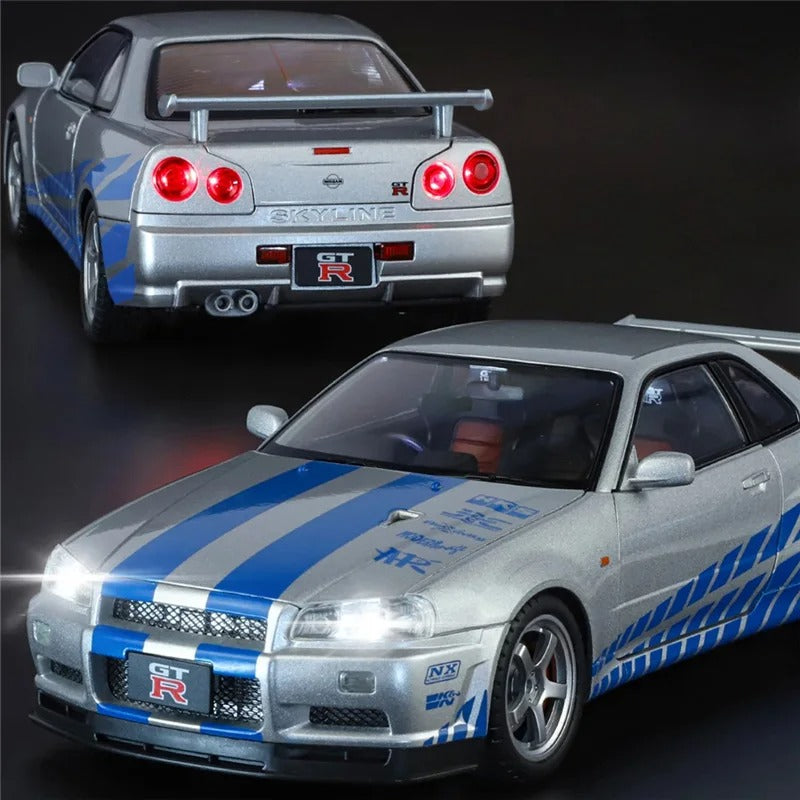1:18 Nissan Skyline GT-R R34 Diecast Model Car image 8