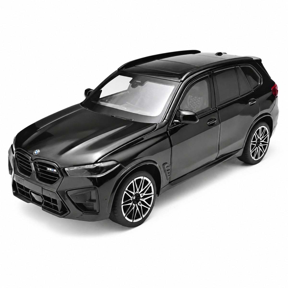 1:24 BMW X5 M diecast model - black complete front three-quarter view