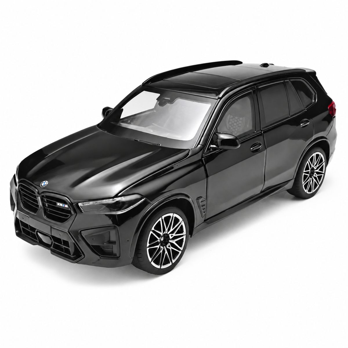 1:24 BMW X5 M diecast model - black complete front three-quarter view