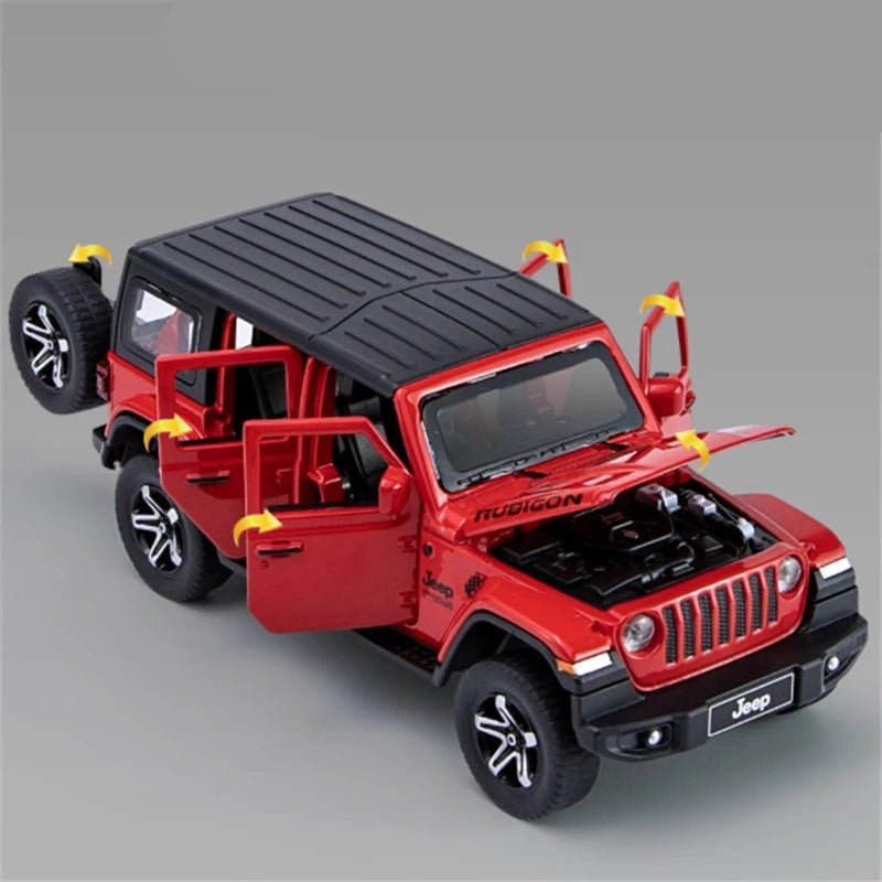 1:32 Jeep Wrangler Rubicon SUV Diecast Model w/ Sound & Lights - FunCarScale