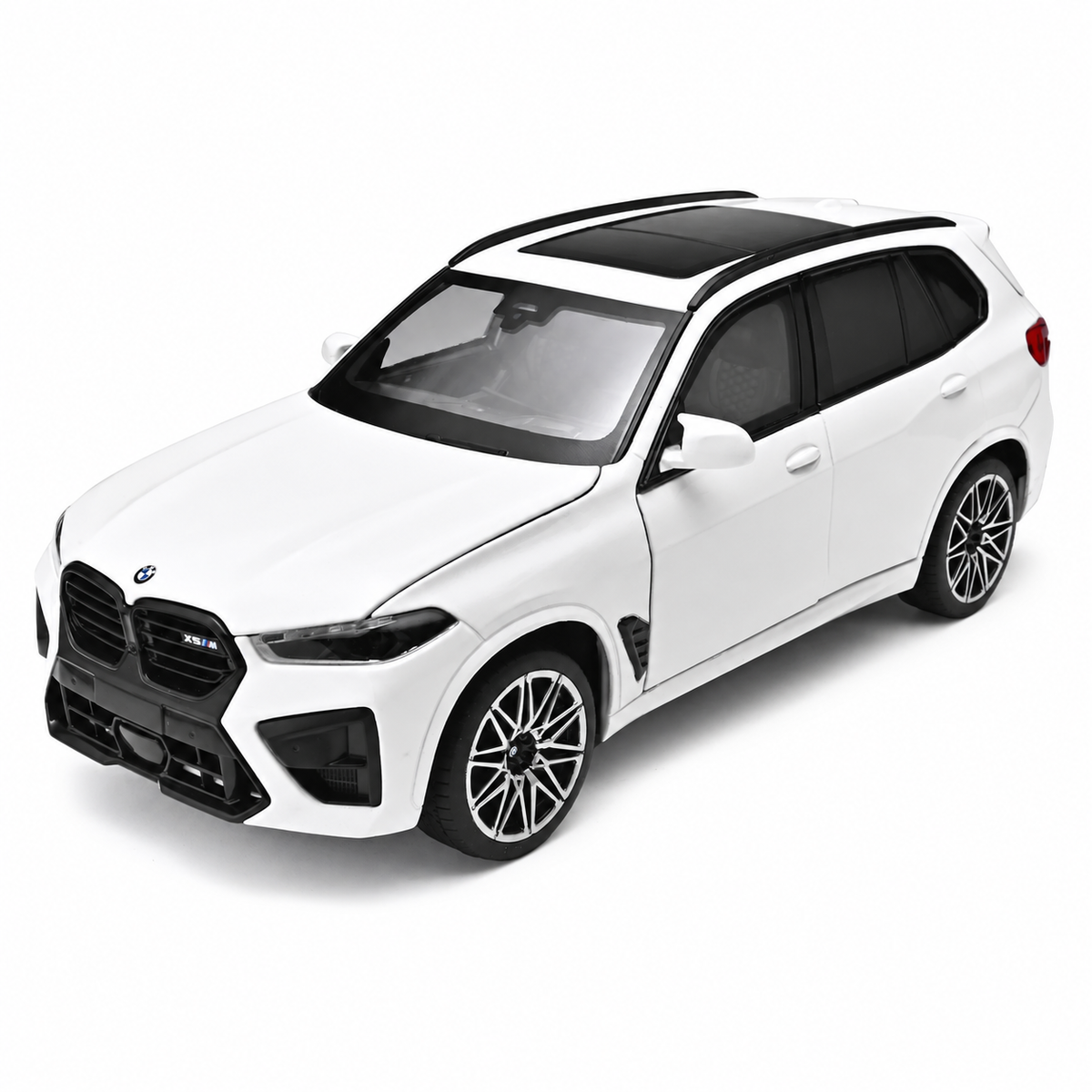 1:24 BMW X5 M diecast model - white complete front three-quarter view