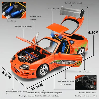 1:24 Toyota Supra A80 Diecast Model Car with Sound & Lights image 10