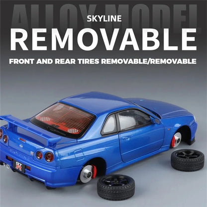 1:18 Nissan Skyline GT-R R34 Diecast Model Car image 9