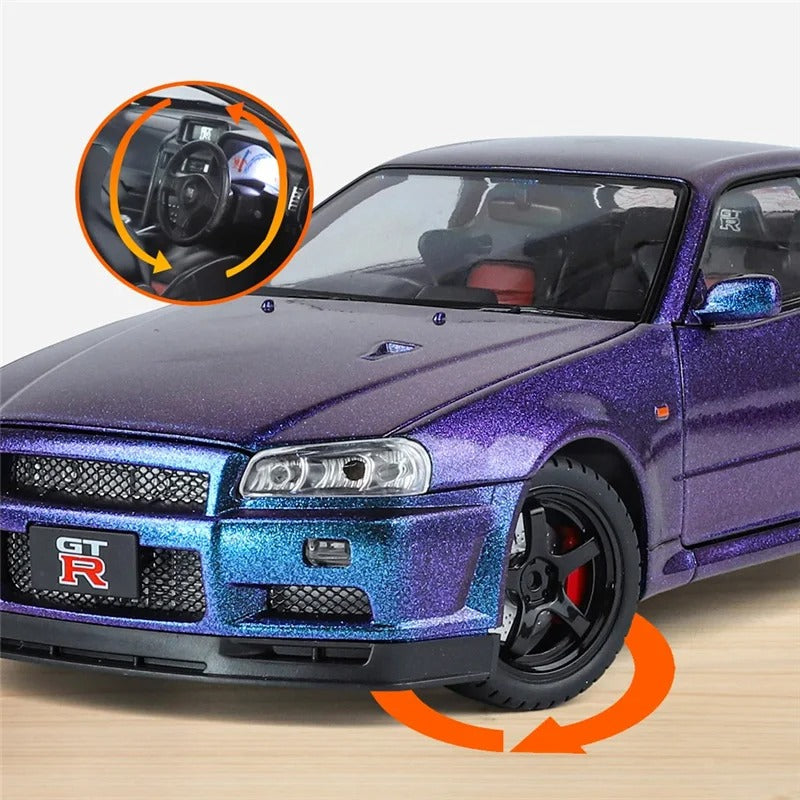 1:18 Nissan Skyline GT-R R34 Diecast Model Car image 10