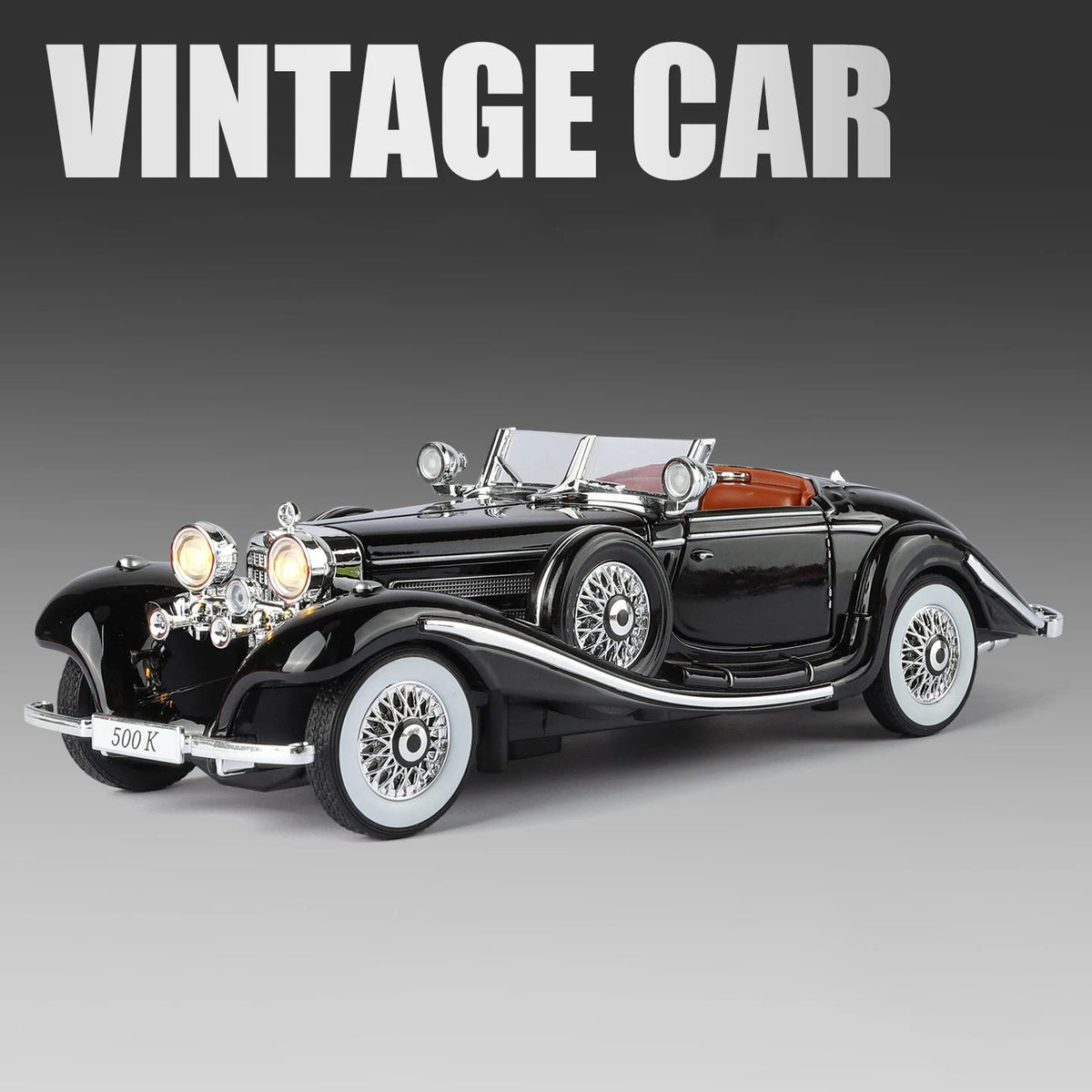 1:24 Mercedes-Benz 500K Diecast Model Car with Sound & Lights image 17