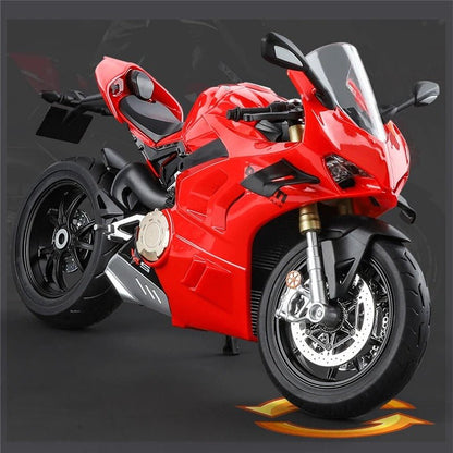 1/9 Ducati Panigale V4S Alloy Diecast Motorcycle Model with Light - FunCarScale