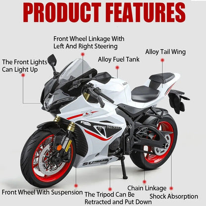 1:9 Suzuki GSX - 1000R Diecast Motorcycle Model - FunCarScale