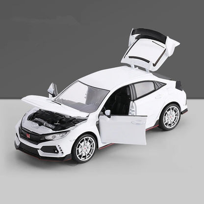 1:24 Honda Civic Type R diecast model - white complete view