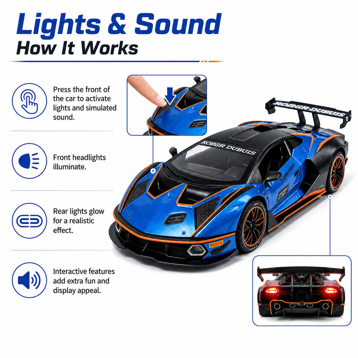 1:24 Lamborghini SCV12 Diecast Model Car - product gallery image 6