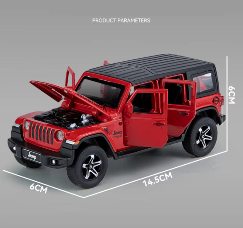 1:32 Jeep Wrangler Rubicon SUV Diecast Model w/ Sound & Lights