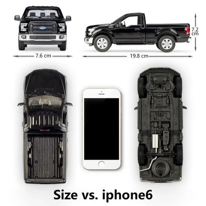 1:24 2015 Ford F-150 Regular Cab - Supplier dimensions and front, side, top and underside views