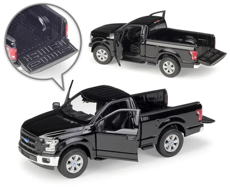 1:24 2015 Ford F-150 Regular Cab - Opening doors, hood and tailgate on the black model