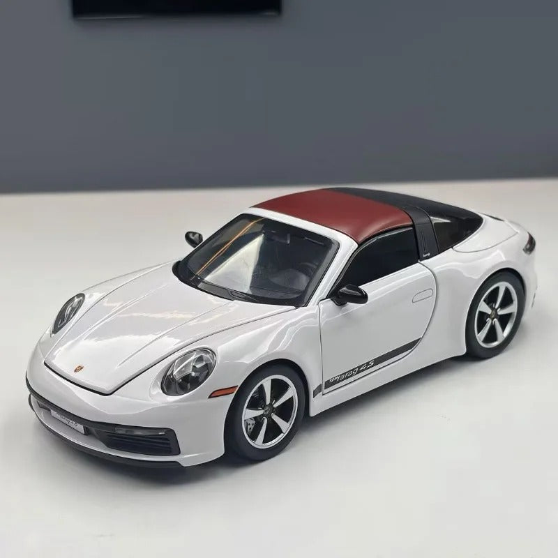 1:32 Porsche 911 Targa Diecast Model - White / Red Roof