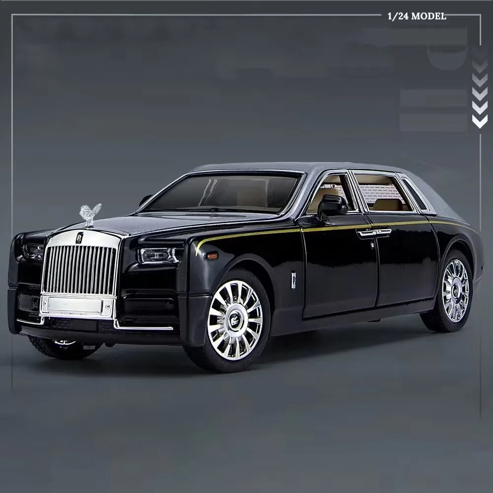 1:24 Rolls-Royce Phantom Modified Diecast Model - Black / Silver