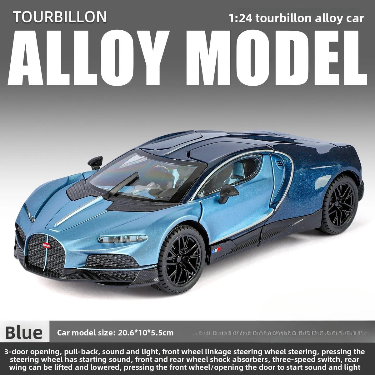 1:24 Bugatti Tourbillon Diecast Model - Blue