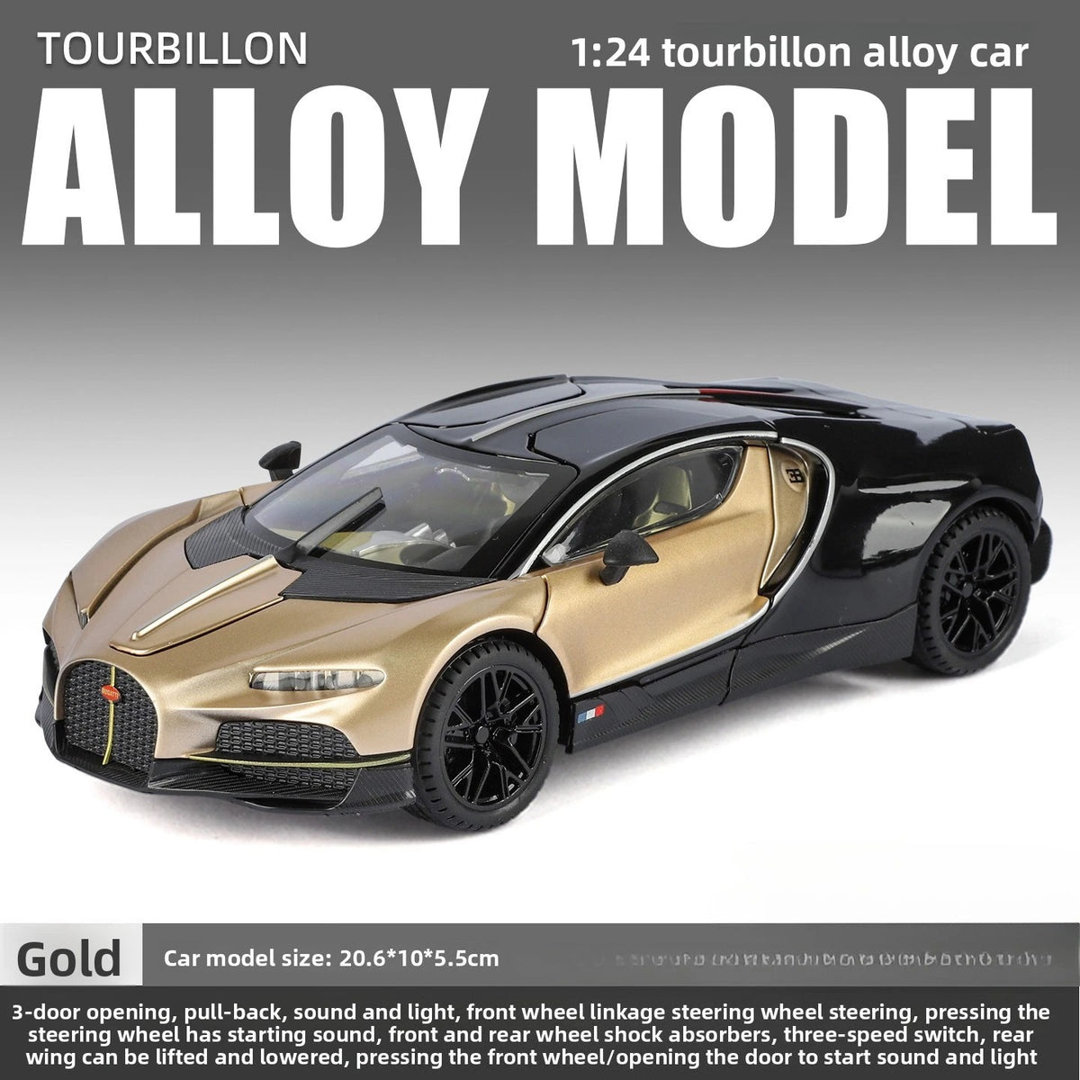 1:24 Bugatti Tourbillon Diecast Model - Gold