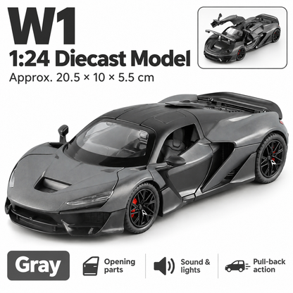 1:24 McLaren W1 Diecast Model - Gray