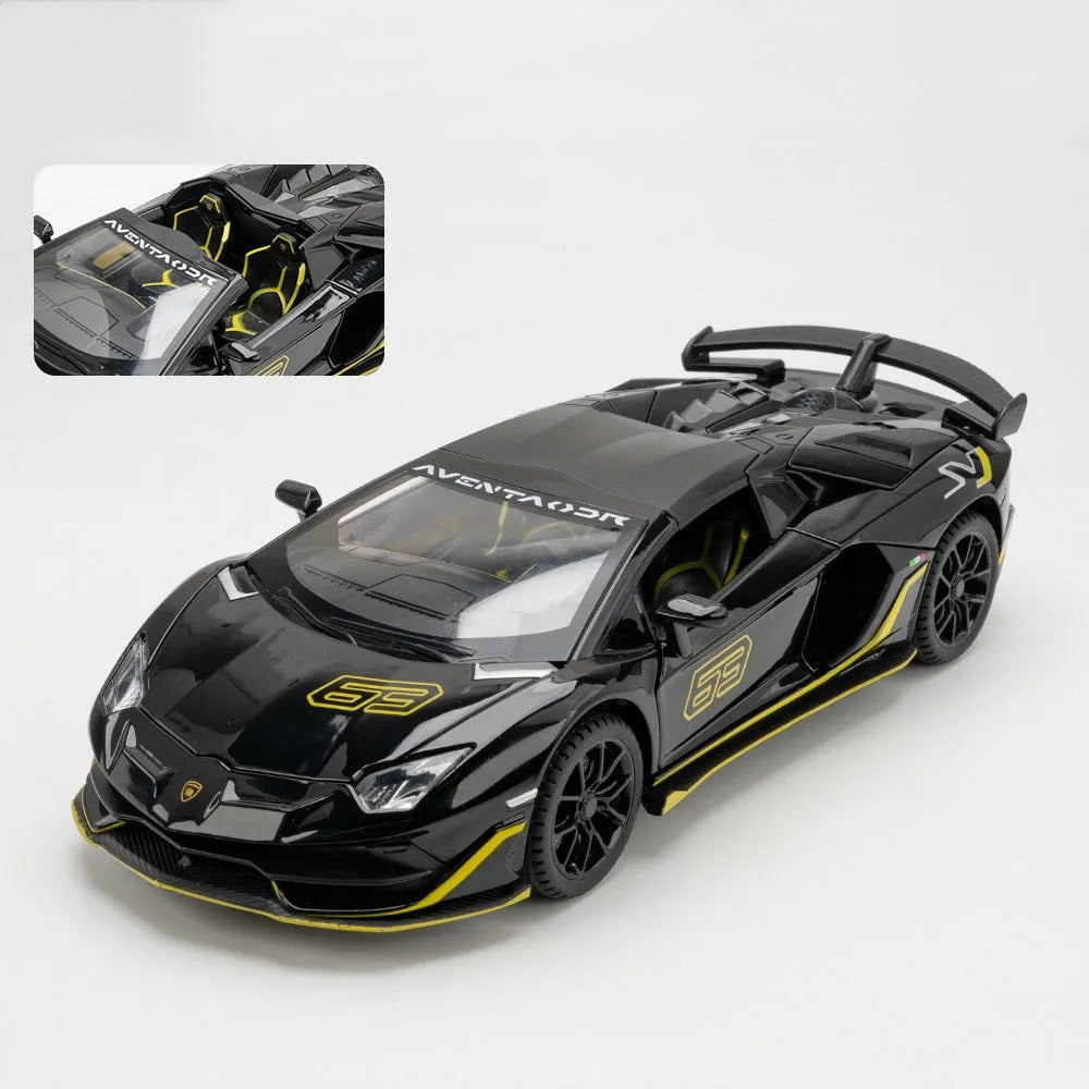 1:24 Lamborghini Aventador SVJ 63 Roadster Diecast Model - Black