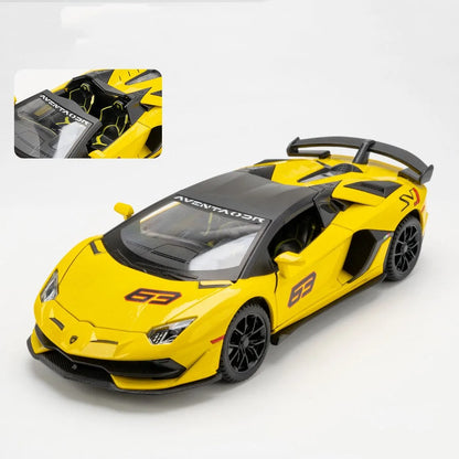 1:24 Lamborghini Aventador SVJ 63 Roadster Diecast Model - Yellow