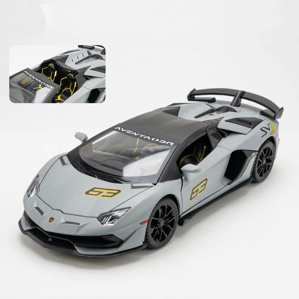 1:24 Lamborghini Aventador SVJ 63 Roadster Diecast Model - Gray