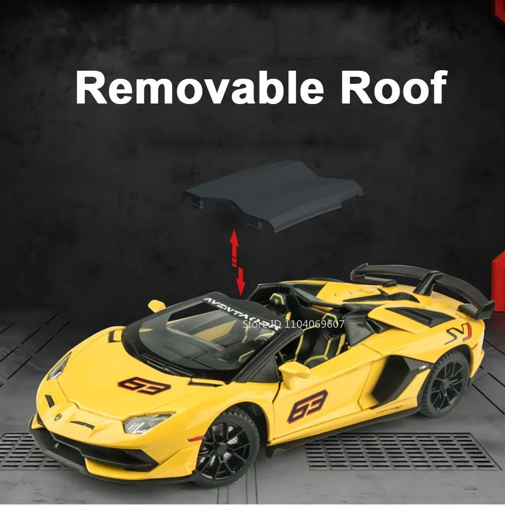 1:24 Lamborghini Aventador SVJ 63 Roadster Diecast Model - details