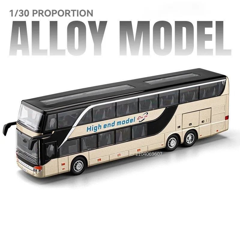 1:30 Coach Bus – Tour & Double-Decker Editions Diecast Model - Champagne Double-Decker