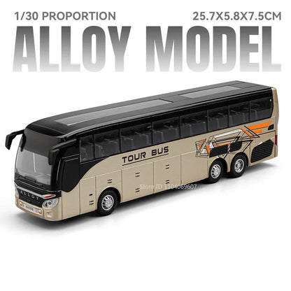 1:30 Coach Bus – Tour & Double-Decker Editions Diecast Model - Champagne Tour Bus