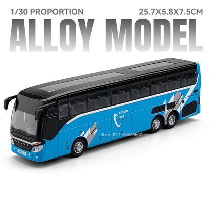 1:30 Coach Bus – Tour & Double-Decker Editions Diecast Model - Blue Tour Bus