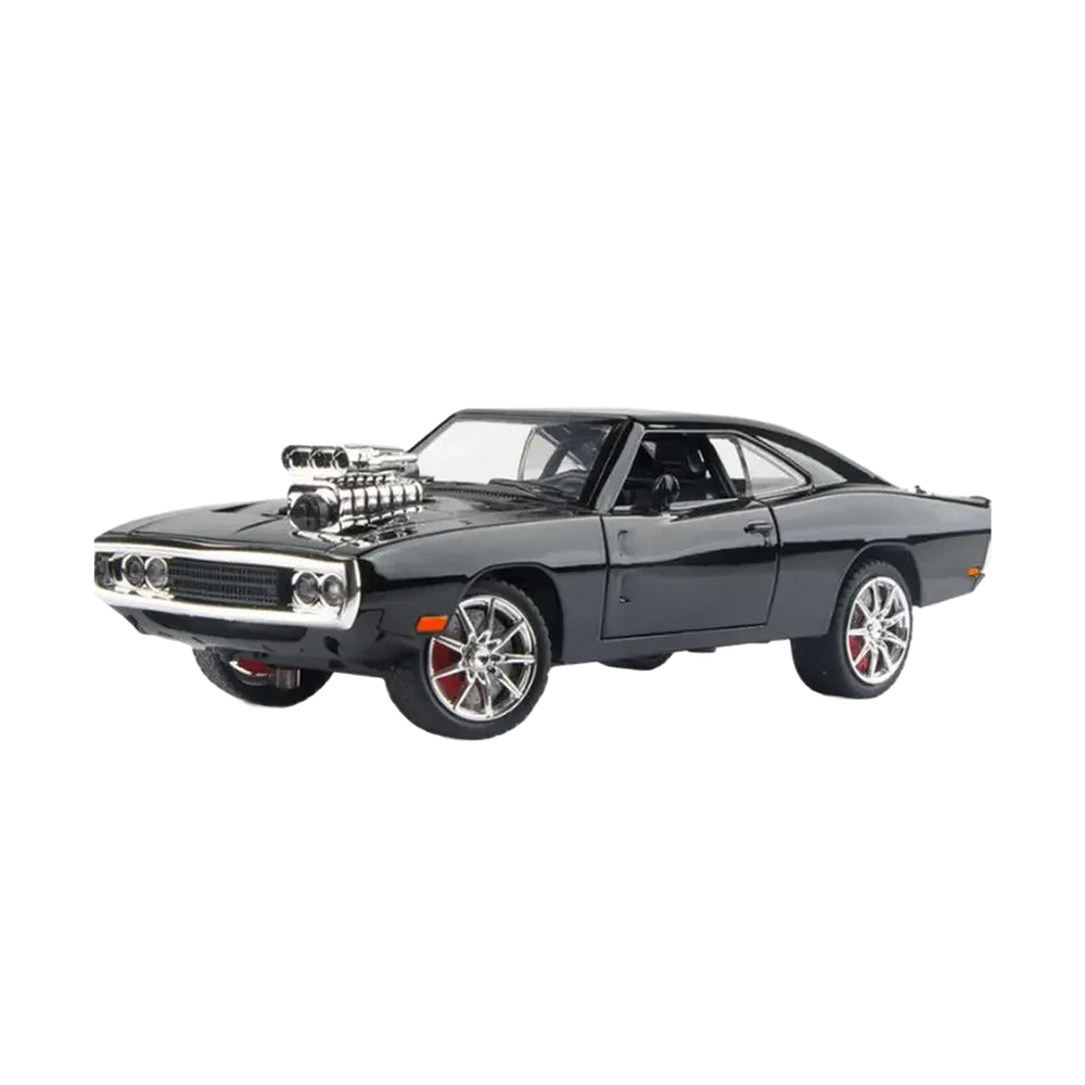 1:24 1970 Dodge Charger Diecast Model Car — Black