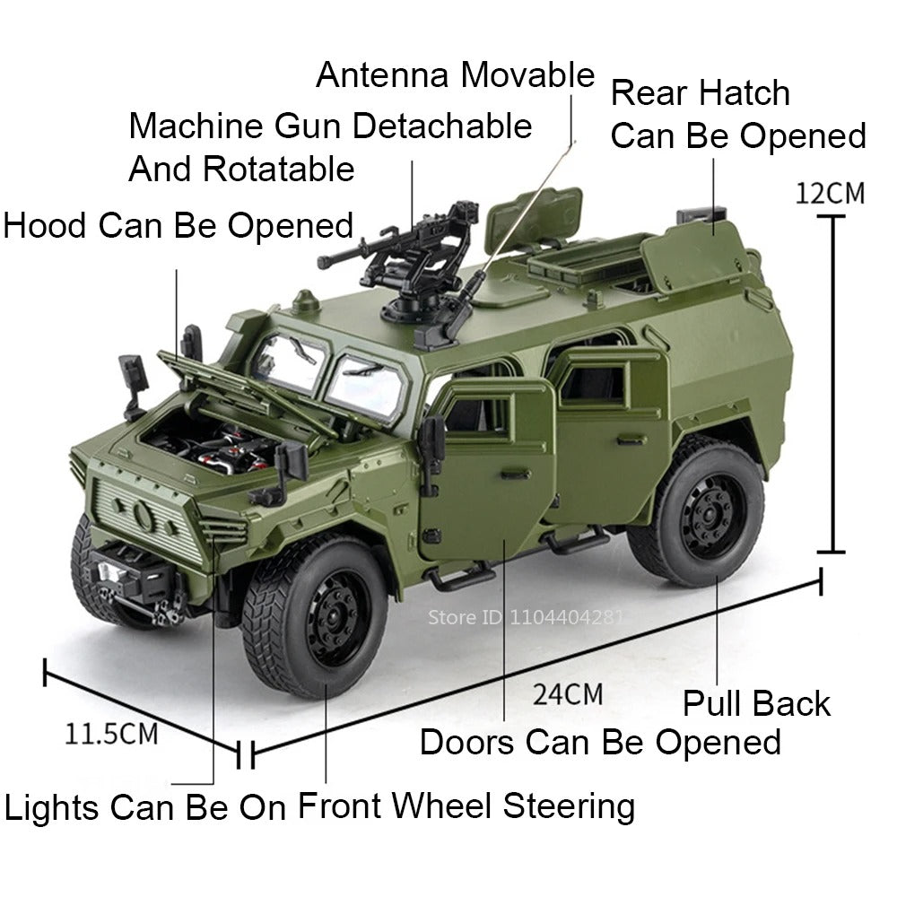 1:18 Dongfeng Mengshi Armored Vehicle Diecast Model - details