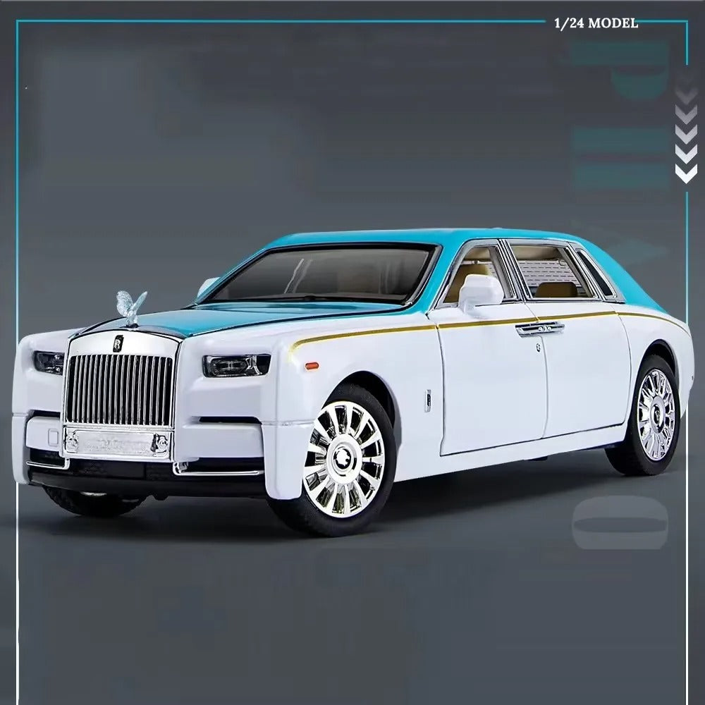 1:24 Rolls-Royce Phantom Modified Diecast Model - White / Blue