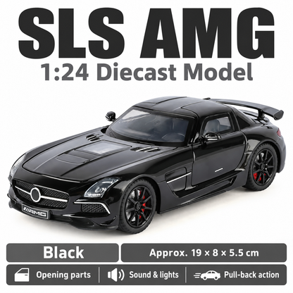 1:24 Mercedes-Benz SLS AMG Modified Diecast Model - Black