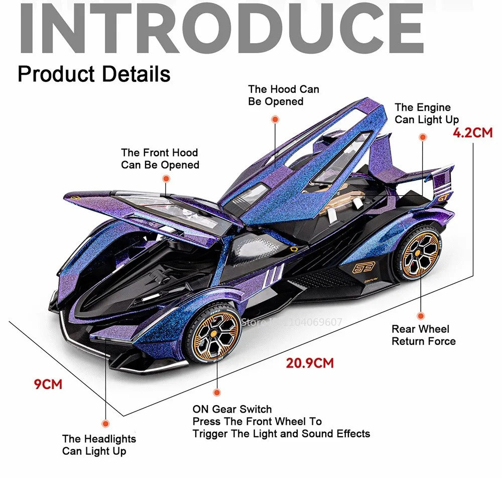 1:24 Lamborghini V12 Vision GT Diecast Model - details