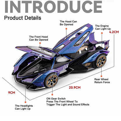 1:24 Lamborghini V12 Vision GT Diecast Model - details
