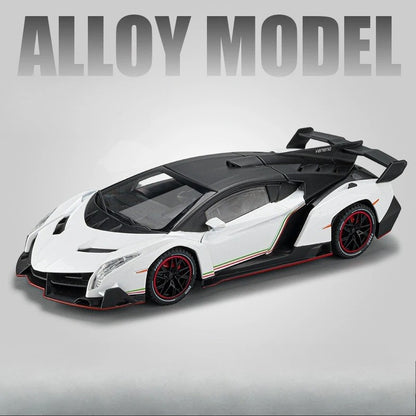1:24 Lamborghini Veneno Diecast Model - White / Black