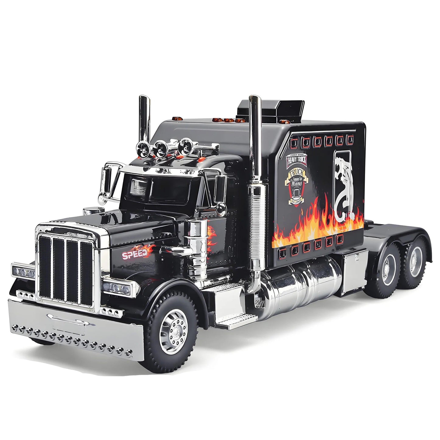 1:24 Peterbilt 389 Diecast Alloy Truck – Lights, Sound & Pull-Back Action