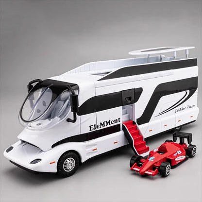 Diecast Luxury RV Limousine Bus Alloy Toy Car Model